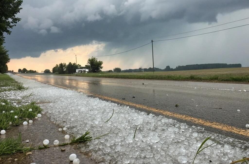 View of a Severe Storm Producing Hail