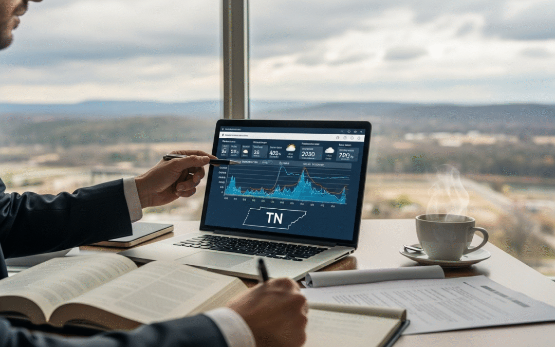 Expert witness presenting Memphis weather analysis evidence in Tennessee courtroom with meteorological charts and radar imagery for slip-and-fall legal case