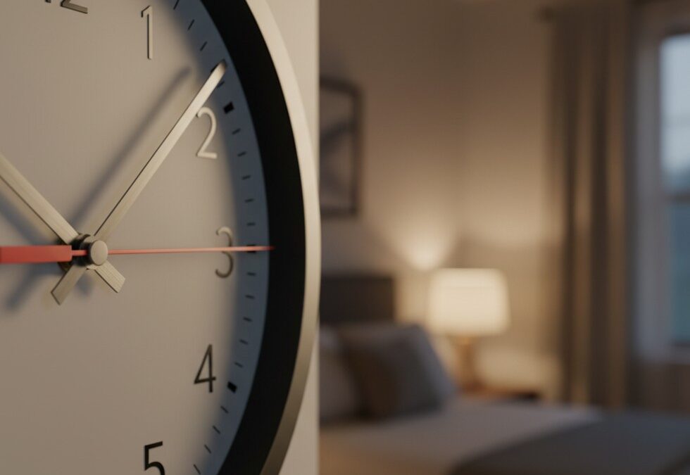 Clock showing 2:00 AM falling back to 1:00 AM on November 2, 2025 when daylight saving time ends across United States